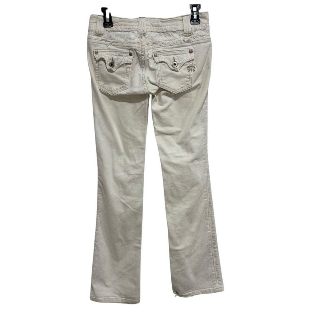 Miss Me Cream Naturaline Straight Leg Low Rise Jeans Size 27